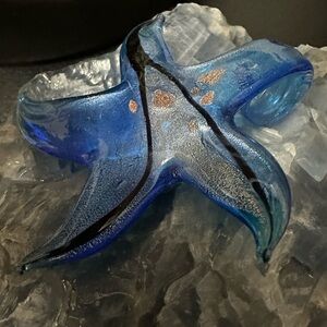 Blue Glass Starfish Art Piece Pendant